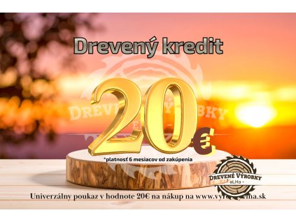 Darčeková poukážka univerzálna - drevený kredit v hodnote 20€