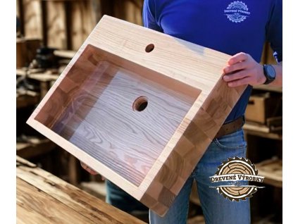 Ručne vyrobené drevené umývadlo – originálny handmade výrobok eLHa, prírodný dizajn zo Slovenska