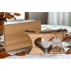 Ručne vyrobený drevený svietnik so srdiečkom – nízky, svetlá kombinácia jaseň a orech, handmade dekorácia eLHa