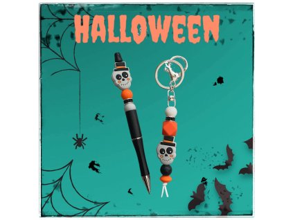 "Přívěšek + propiska" - Halloween Lebka