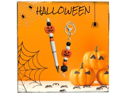 "Přívěšek + propiska" - Halloween Dýně