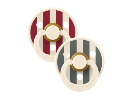 BIBS STUDIO Colour dudlíky z kaučuku 2ks / Pin - Ruby/Pine Mix