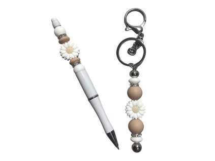 "Přívěsek + propiska" - bílá sada