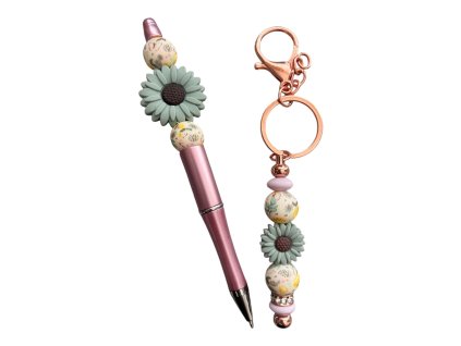 "Přívěsek + propiska" - růžová sada