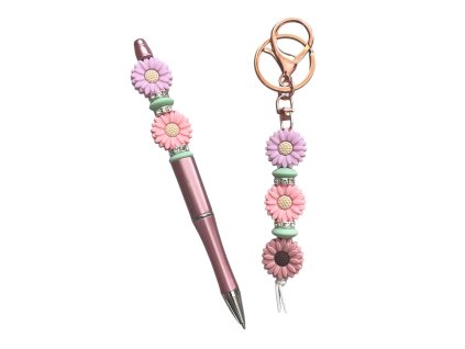 "Přívěsek + propiska" - růžová sada