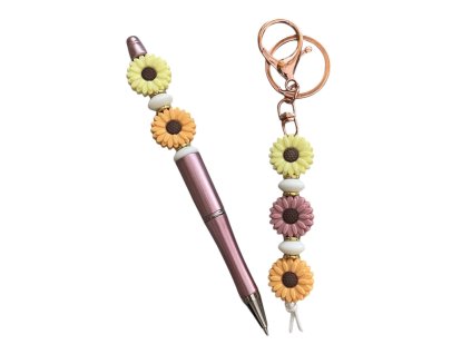 "Přívěsek + propiska" - růžová sada