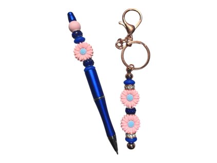 "Přívěsek + propiska" - modrá sada