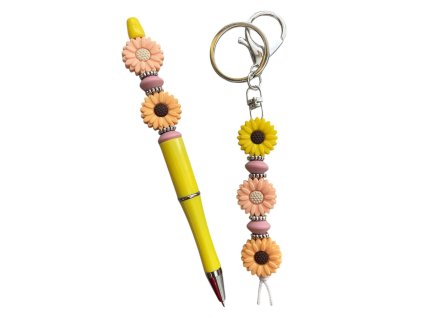 "Přívěsek + propiska" - žlutá sada