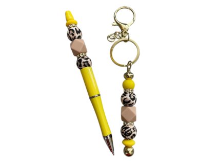 "Přívěsek + propiska" - žlutá sada