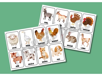 Komunikační kartičky - ZVÍŘÁTKA NA FARMĚ
