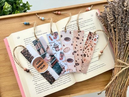 Záložky do knihy KÁVA - sada 6 ks