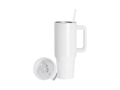 slo pl Hrncek 1200 ml so slamkou a svetlosivou rukovatou na sublimaciu biely 8841 3