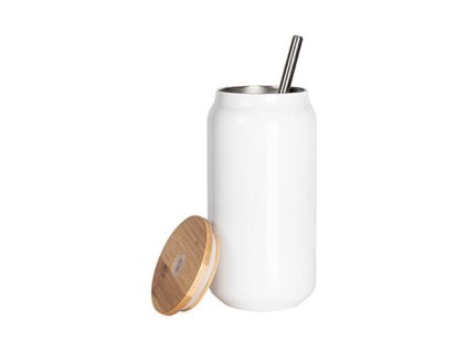 slo pl Hrncek 450 ml s dvojitym rezom a bambusovym vekom na sublimaciu biely 8838 2