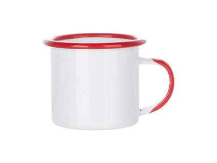slo pl Smaltovany hrncek 360 ml s cervenym okrajom a ockom na sublimaciu 6084 1