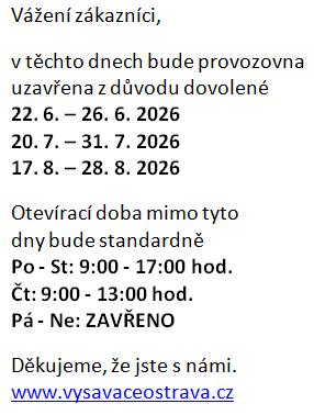 Otevírací doba prázdniny