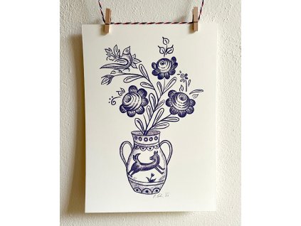 Ilustrace A4 - Fajánská váza