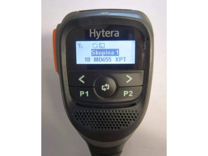 Ruční repro/mikrofon s displejem SM25A1 pro digitální vozidlové radiostanice Hytera MD655 a MD785i.