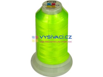 vyšívací nit polyester barva žlutozelená fluo P3196 návin 1000m  36,30 Kč s DPH za kón při nákupu balení 10 kusů