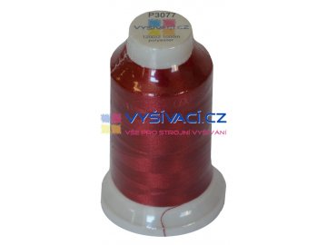 polyesterová vyšívací nit P3077 vínově červená 1000m