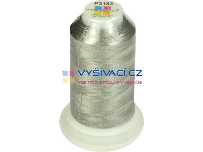 vyšívací nit polyester barva šedá P3183 návin 1000m  36,30 Kč s DPH za kón při nákupu balení 10 kusů