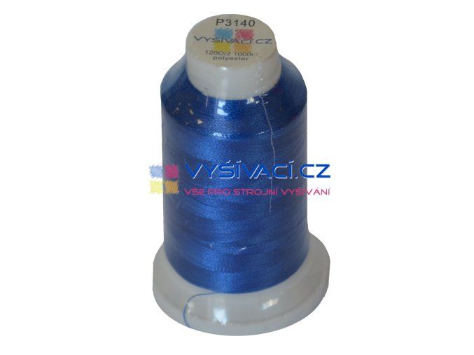vyšívací nit polyester barva modrá P3140 návin 1000m  36,30 Kč s DPH za kón při nákupu balení 10 kusů