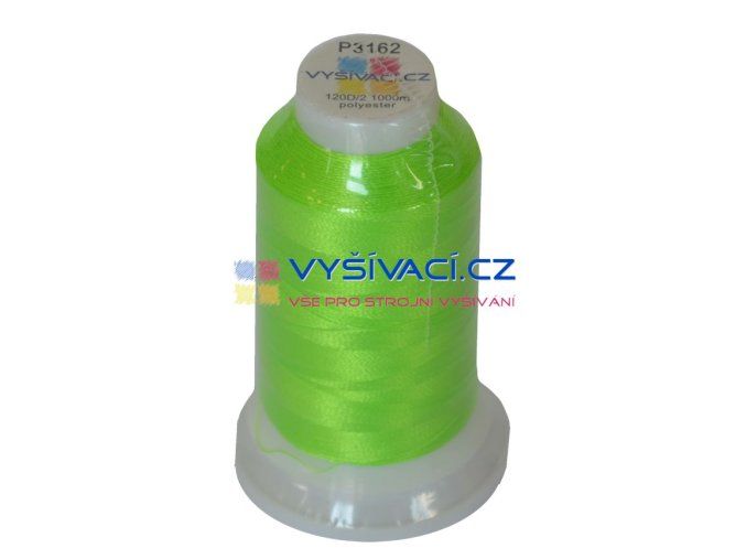 vyšívací nit polyester barva zelená P3162 návin 1000m  36,30 Kč s DPH za kón při nákupu balení 10 kusů