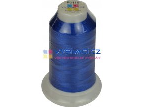 polyesterová vyšívací nit P3115 modrá 1000m