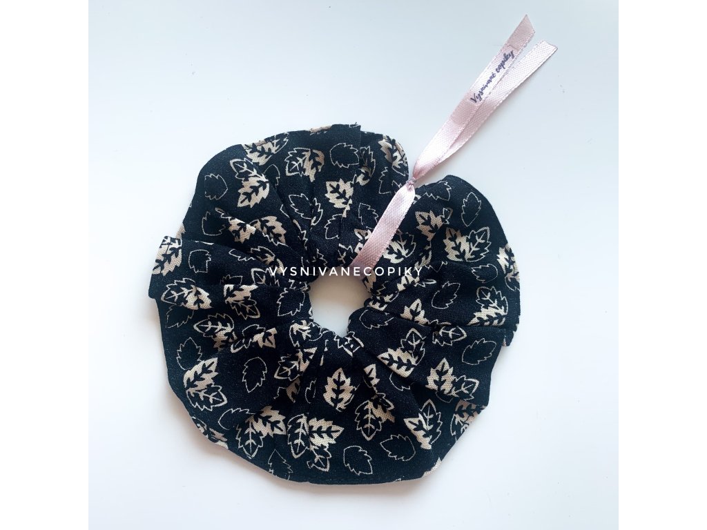 gumička_scrunchie_hair_bands_scrunchie_fabric_black_vysnivanecopiky