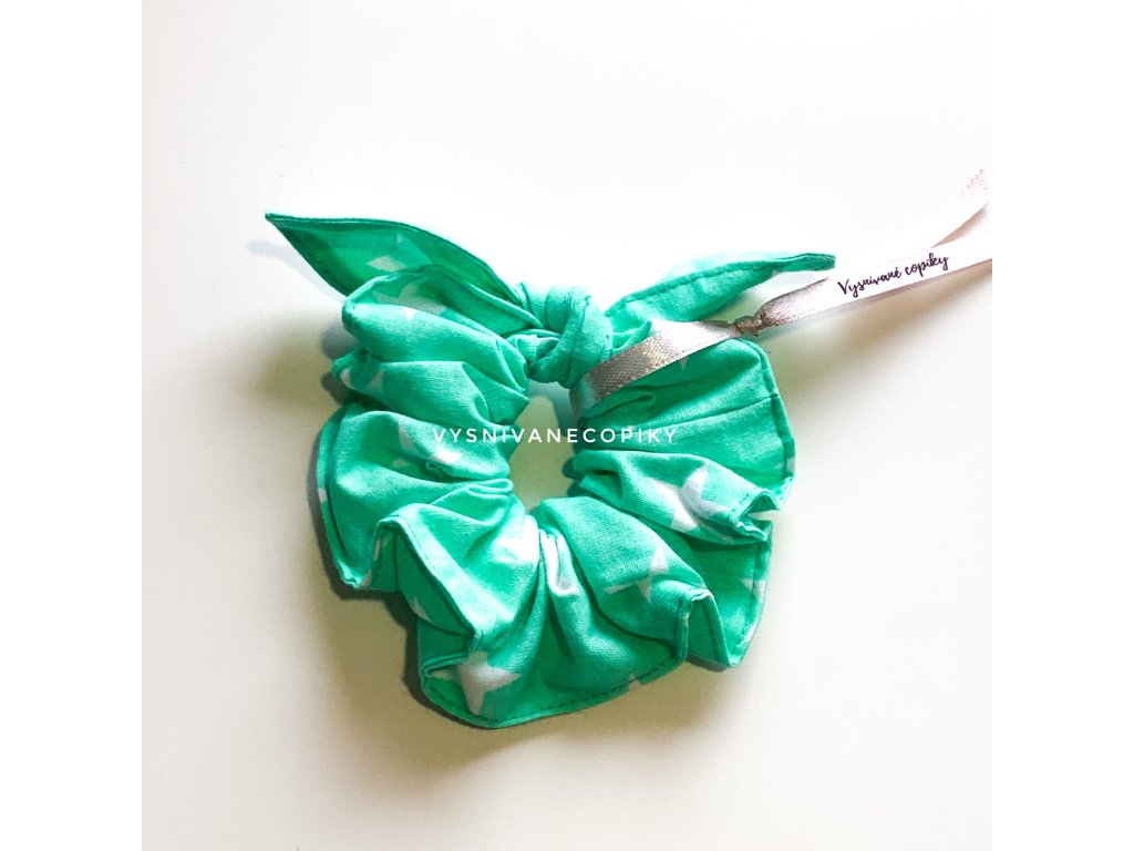 Rubber_band_scrunchie_for_hair_gumička_scrunchie_do_vlasov_látkovaná_star_hviezda_vysnivanecopiky