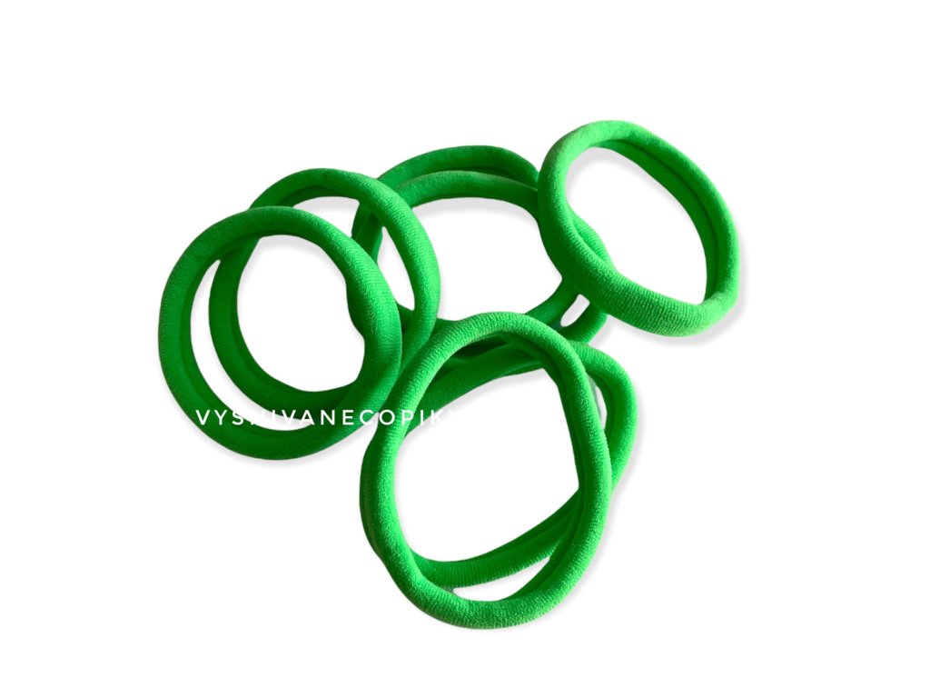Hair_bands_gumičky_do_vlasov_20ks_green_zelené_vysnivanecopiky