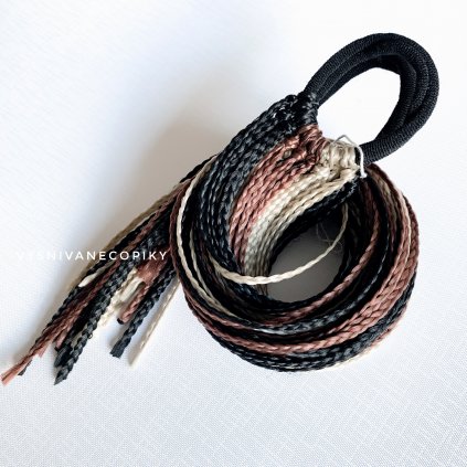 A pair of braided ties - Black-Brown