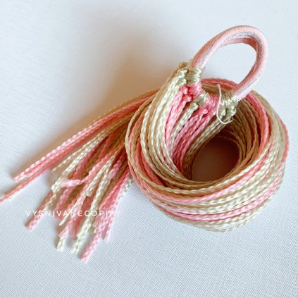 A pair of braided ties- Blond-Pink