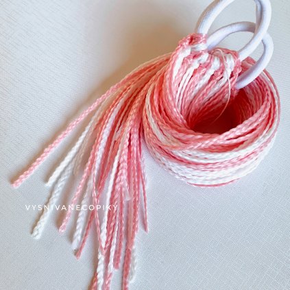 A pair of braided ties - Pink-White