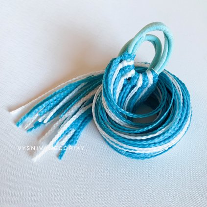 Pár zizi copíkových gumičiek - Modro-biela/Blue-White