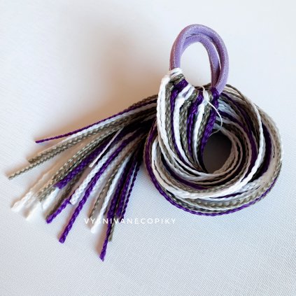 A pair of braided ties - Purple-Blond-White