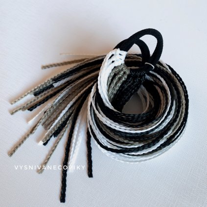 A pair of braided ties - Black/White