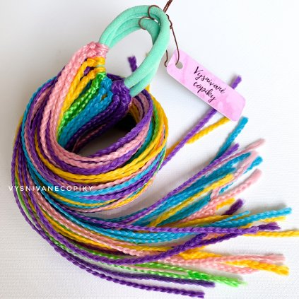 A pair of braided ties - L-Rainbow