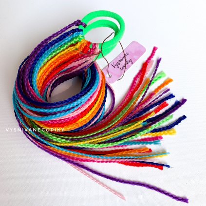 A pair of braided ties - Rainbow