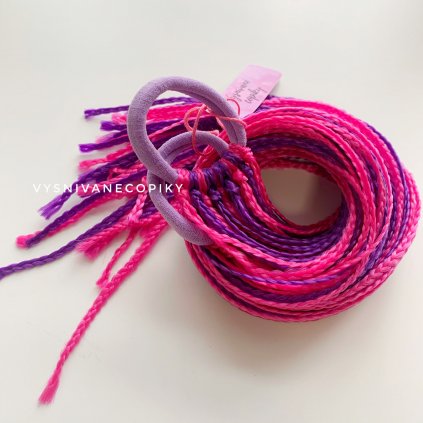 A pair of braided ties- Purple/Pink