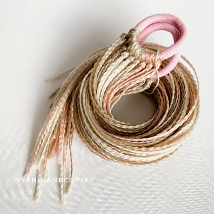 A pair of braided ties - Blond-Pink