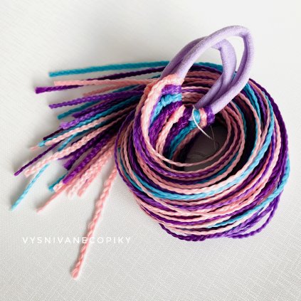 A pair of braided ties - Purple-Blue-Pink