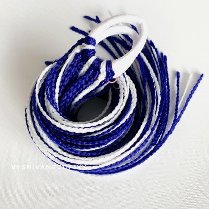 A pair of braided ties - White-Blue/White-Blue