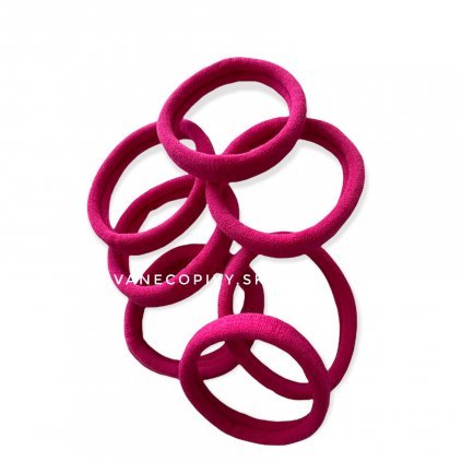 Gumičky do vlasov - klasické 5ks - tmavo-ružové