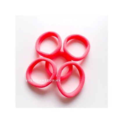 Gumičky do vlasov - klasické 5ks - neonovo-ružové