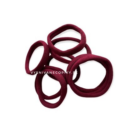 Gumičky do vlasov - klasické 5ks - bordové