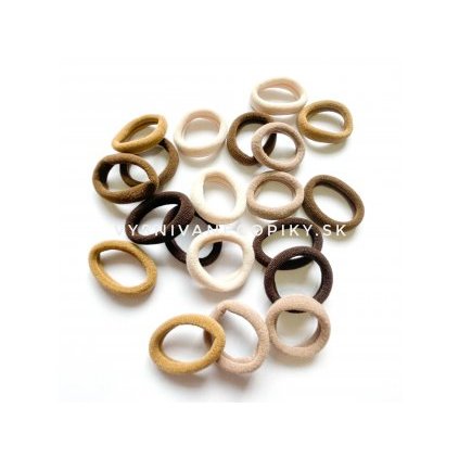 Detské gumičky do vlasov - hnedý mix 20ks