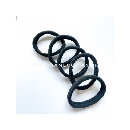 Gumičky do vlasov - veľké 5 ks -čierne