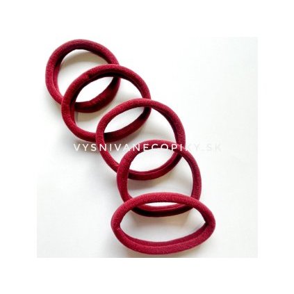 Gumičky do vlasov - veľké 5 ks -bordó