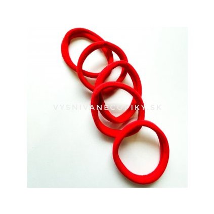 Gumičky do vlasov - veľké 5 ks - červené