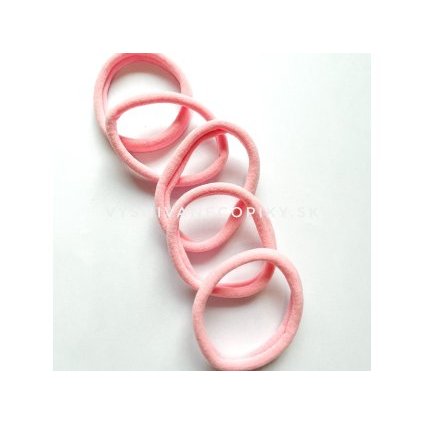Gumičky do vlasov - veľké 5 ks -svetlo-ružové